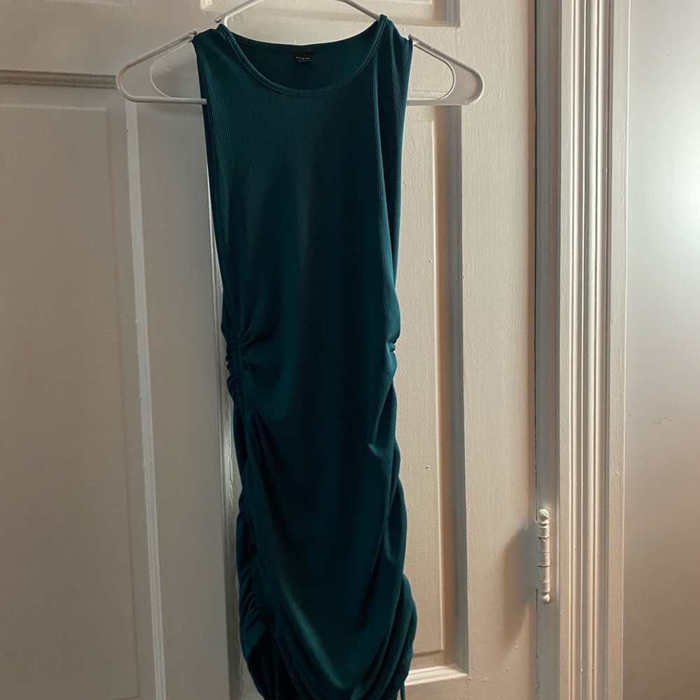 Shein ribbed emerald green bodycon dress